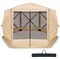 Costway 11.5 X 11.5 FT 6-Sided Pop-up Screen House Tent With 2 Wind Panels for Camping Coffee/Green